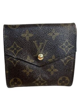 Louis Vuitton Monogram Elise Bifold Wallet Snap Coin & Card Holder Vintage LV